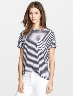 frame denim striped navy white t-shirt
